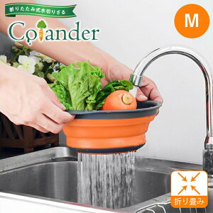折りたたみ ざる 【Mサイズ 全4色】 ザル 水切りボウル TRP素材 やわらかい 調理器具 キッチン用品