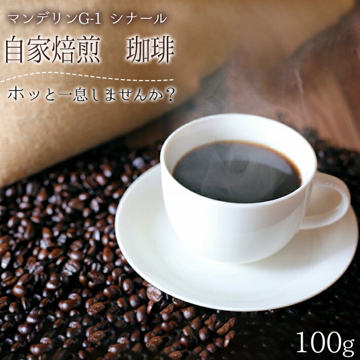 自家焙煎 珈琲豆 マンデリンG-1 シナール 100g 中深煎り こだわり 新生活 コーヒー好き 自分の味 趣味 やすらぎ リラックス ひととき