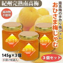 送料無料 お得用 紀州 南高梅 おひさま梅じゃむ 145g ビン入 ×3個 紙袋入 自家梅園産 紀州南高梅の 完熟梅ジャム 添加物不使用 やさしいフルーツソース...