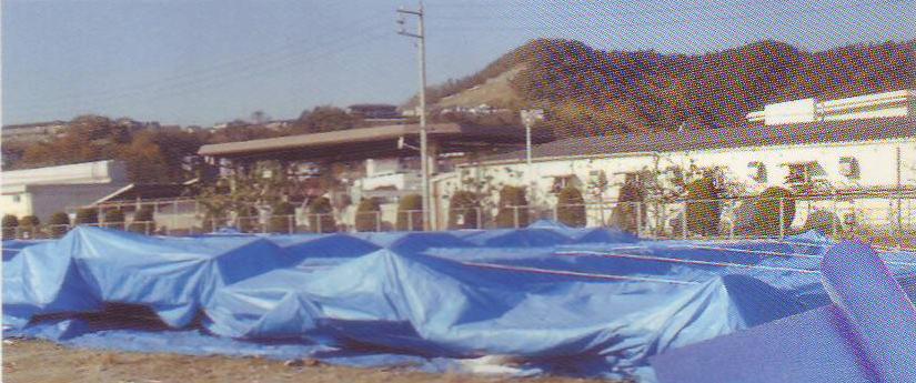 養生クロスブルーシート（厚地）＃2500　5．4m×5．4m【6枚】※国産品