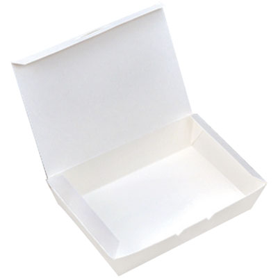 紙容器　KMー15　ナチュラル　　1袋（50枚入り）　【イベント・行事】お持ち帰り　紙ランチボックス、サービス箱、テイクアウトボックス、無地箱、汎用箱、フタ一体型