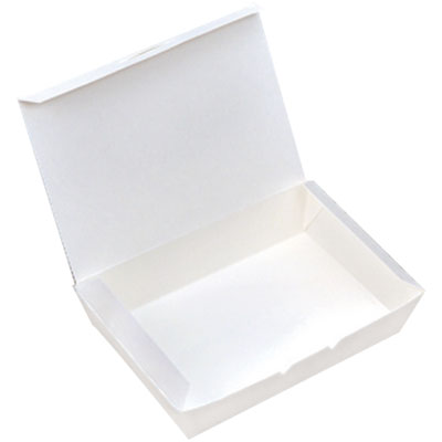 紙容器 KMー16 ナチュラル 1袋（50枚入り） 【イベント・行事】お持ち帰り 紙ランチボックス、サービス箱、テイクアウトボックス、無地箱、汎用箱、フタ一体型