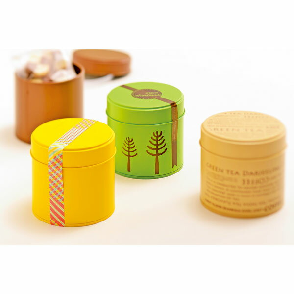 コルン缶　エンジ（1個）直径Φ82×高さ82mm　ギフトボックス、化粧箱、フタ底別型、色付き茶筒缶、ギフト箱、おしゃれ、テイクアウト用