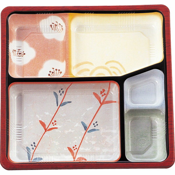 弁当容器　TSR－70　夢彩ごぜん　本体　柄付　セット／TSR－70蓋：透明【キーワード】安価、ECO、エコ..