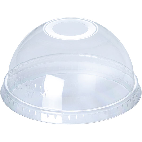 バイオペットコップ用 DL98 ドーム蓋 穴有（20F）50個|バイオペットコップ、透明カップ、透明コップ、エコカップ、エココップ、プラカップ、プラコップ、BIOPETカップ、バイオPETカップ