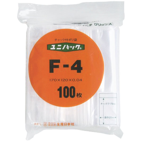 【規格内容】チャック下170×袋幅120mm【厚み】0．04mm【材質】LDPE【補足1】国内生産品【補足2】使い捨て【色】透明【柄】柄無 【数量】100枚入り／1袋 ●送料：880円（一律） ※会社名（屋号）がございましたら、送付先宛名にご記入をお願い致します。 北海道・沖縄は別途送料が掛かります。お問い合わせください。 代金引換は出来ませんのでご了承ください。・汎用性の高いフィルム厚0．04mm、スタンダードタイプ。 ・「セイニチグリップス」は、開けやすく閉めやすい、かつ高い密閉性を実現した、チャック付き規格袋シリーズです。タイプも色々取り揃えました。安全で安心な日本製です。