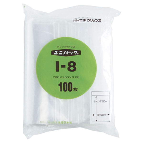 袋子 - チャック付ポリ袋　ユニパック　I－8ポリエチレン規格袋 ビニール袋 国内生産品