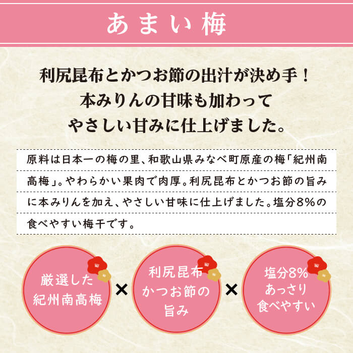 【紀州南高梅A級使用】あまい梅 500g サイズ2L ご自宅用 ｜梅本来の風味を残したま...