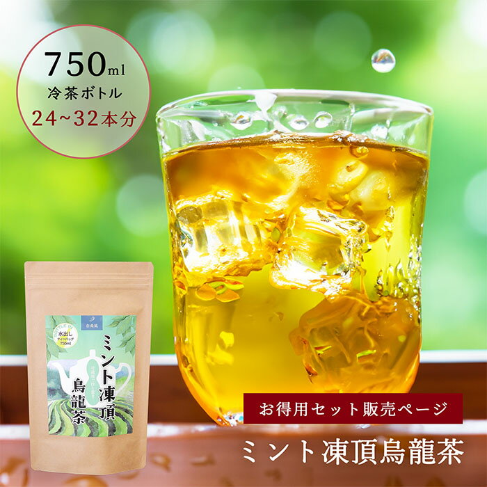 ミント烏龍茶ティーバッグ お得用大袋（24包～32包） スペアミントティー ミント凍頂烏龍茶 ( 水出し冷茶ボトル / ティーポット用 750ml アイスティー用 ホットもOK）ティーバッグ4.5g × 24～32コ入り 送料無料 買い回り