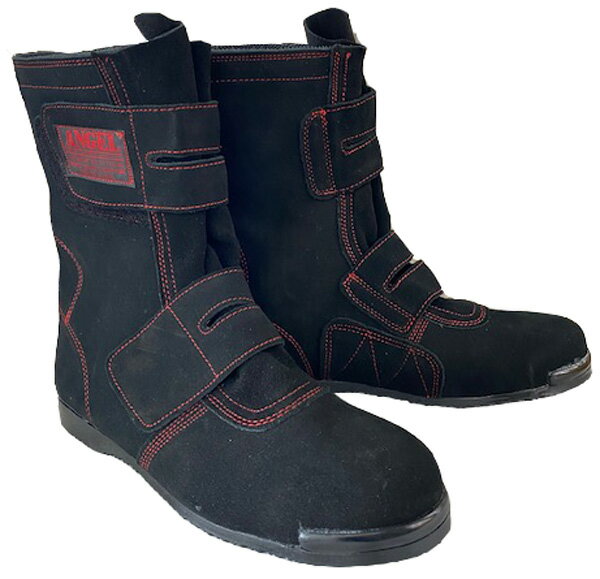 【 エンゼル】B 609R【レッド】 ベロア 溶接用 高所作業用 安全靴 マジックタイプ 【JIS規格 ANGEL】（..