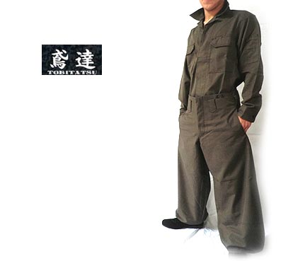 【鳶達 数量限定 処分】細身 三つボタン 超ロング ブラウンイーブンリバー 鳶服サージ TB-101【作業服・作業着・年間 鳶服】（千曲屋 種田 寅壱 関東鳶 御用達の職人向け）