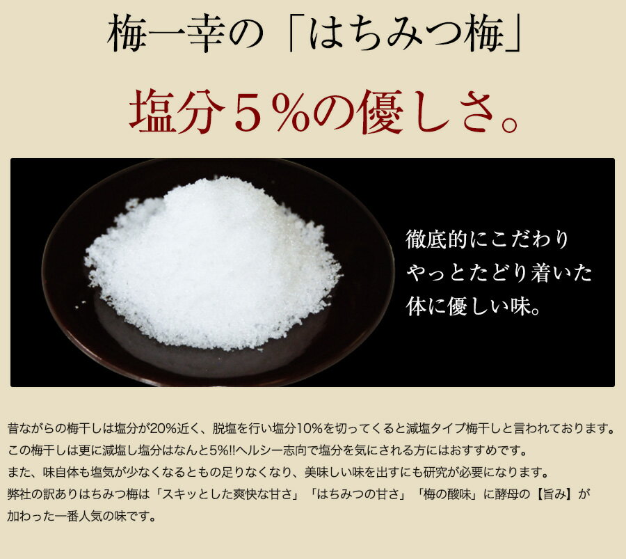 ＼訳あり/はちみつ 梅干し 塩分5% 低塩 1...の紹介画像3