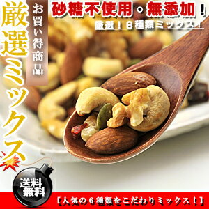 厳選 ミックスナッツ 砂糖不使用 無添加 しかも6種類★ドライフルーツ＆素焼き 無塩 1kg（500g×2個）【送料無料】※代金引換不可 F