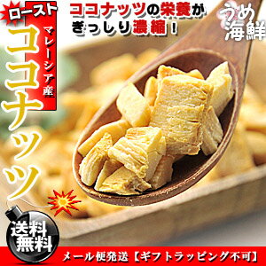 絶妙な甘さ！☆マレーシア産 ロースト ココナッツ お徳用 500g【送料無料】素焼き ココナッツチップス ※代金引換不可 F