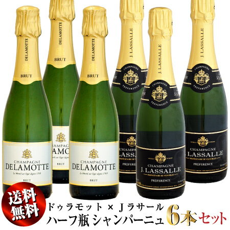 【クール送料無料】ドゥラモット & Jラサール 375ml ハーフ瓶 6本セット