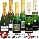 【クール送料無料】ハーフ瓶 シャンパーニュ 6本セット (ボランジェ&ドゥーツ&ランソン)