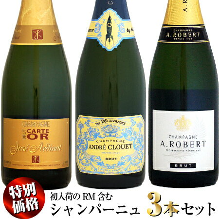 【クール配送】【特別価格】初入荷のRM含む シャンパーニュ 3本セット