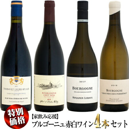 【クール配送】【家飲み応援・特別価格】ブルゴーニュ紅白ワイン 4本セット (F,R,T,L)