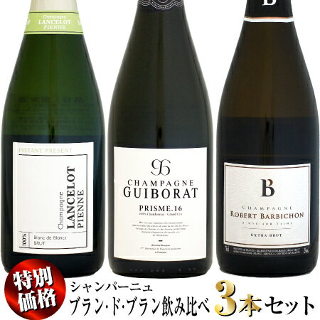 【クール配送】【特別価格】シャンパーニュ ブラン・ド・ブラン 飲み比べ 3本セット