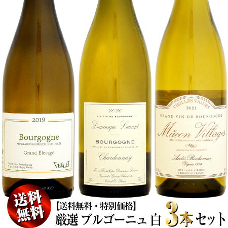 【クール送料無料・特別価格】厳選 ブルゴーニュ 白ワイン 3本セット