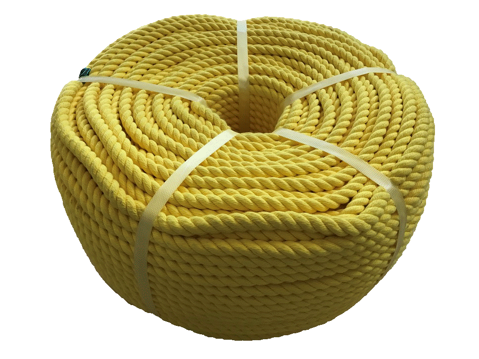 カラーロープ/送料無料/エステルカラーロープ　黄　9mm×200M