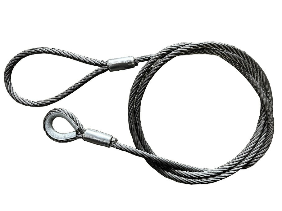 Rakuten - JIS玉掛ロック加工ワイヤー スリングワイヤー 10mm　片シンブル入り