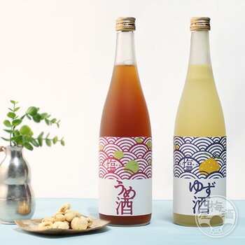 【6月1日限定ポイント10倍！】【ラッピング対応】梅酒 ゆず酒 飲み比べ 塩うめ＆塩ゆず 720ml×2種 度数7％ 梅酒 ギフト母の日 父の日 かわいい 酒 お酒 プレゼント 北島酒造 誕生日 お礼 御礼 手土産 お土産 ギフトセット 塩梅酒