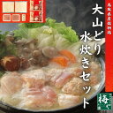 大山どり水炊き鍋セット 簡単調理 おうち鍋 水炊き 鳥取県産 銘柄鶏 冷凍 白濁スープ 鶏白湯 4人前 お歳暮 手軽 贈答 ギフト 水炊きセット つくね もも肉