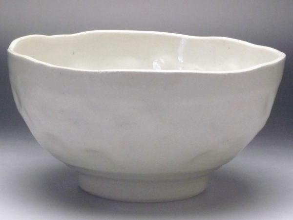 【B級品】灰白くぼみ大平（ご飯茶碗）　[普段使いの食器]