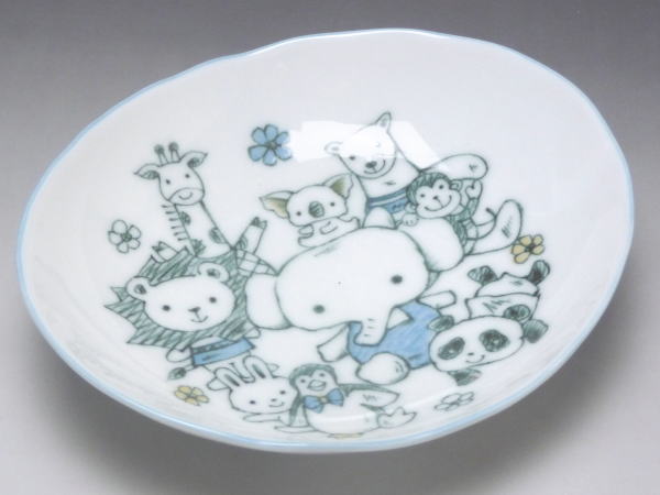 Oval Dishes - 動物ランド　楕円皿（ブルー）　[普段使いの食器]