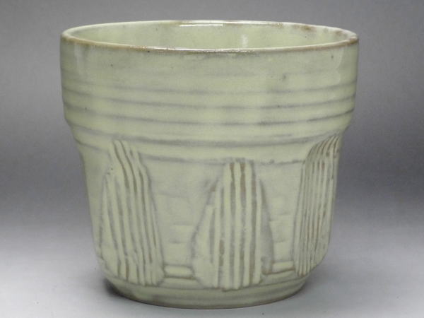 【B級品】黄白　面取鉢カバー