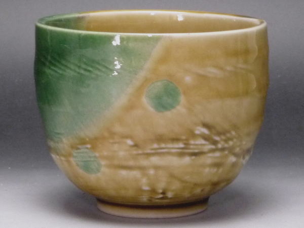 【B級品】織部掛黄瀬戸　いっぷく碗　[普段使いの食器]
