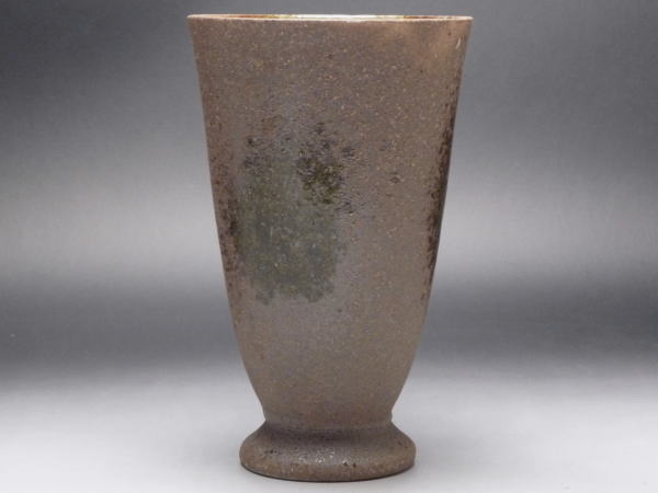 【B級品】伊賀内外織部吹　大きな高台フリーカップ　[普段使いの食器]