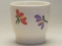 【B級品】パステル小花(赤・紫/赤・緑) クリーム腰細マルチカップ