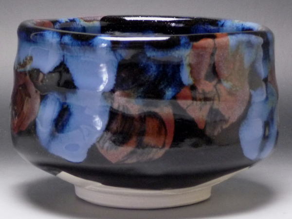 三彩深海ブルー　　抹茶碗