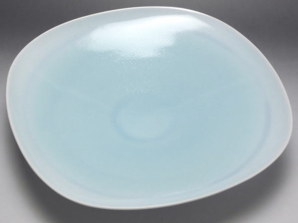 【B級品】水色サークル（薄） 角丸75皿 普段使いの食器