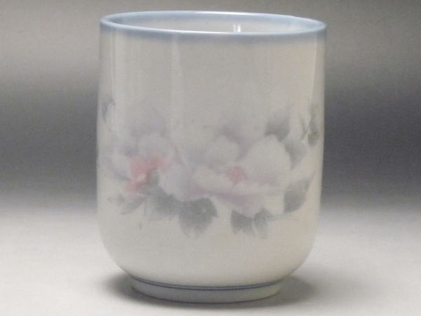 【B級品】淡彩紫花　長湯呑み　[普段使いの食器]