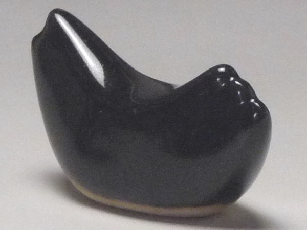 Bird - 【B級品】黒釉とり　箸置き　[普段使いの食器]