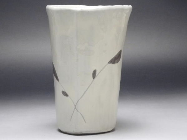【B級品】白化粧木の葉　土物フリーカップ　[普段使いの食器]