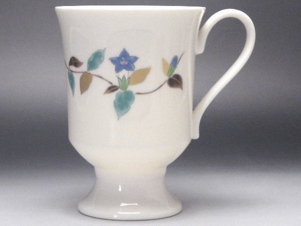 【B級品】青花　クリームのっぽ高台マグカップ　[普段使いの食器]