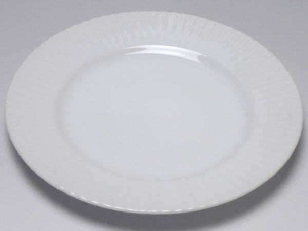 【B級品】レリーフ十草リム　白磁プレート(φ169)　[普段使いの食器]