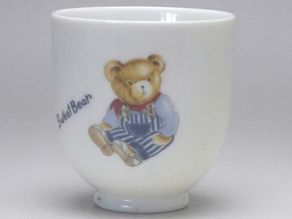 【B級品】くま(青) 白磁湯呑み(ba3216)...の商品画像