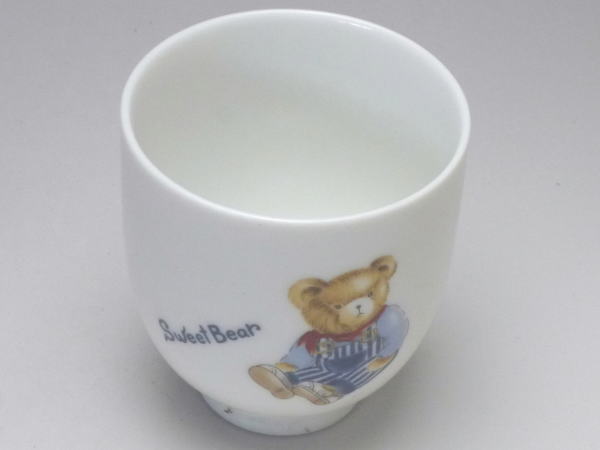 【B級品】くま(青) 白磁湯呑み(ba3216...の紹介画像2