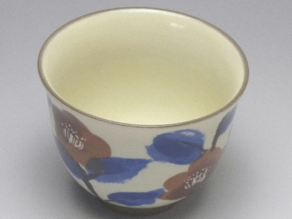【B級品】黄釉山茶花 土物反口千茶(湯呑み) ...の紹介画像2