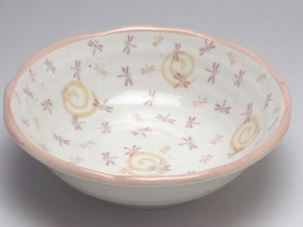 【B級品】とんぼ（赤） 厚口鉢(φ138) [普段使いの食器]