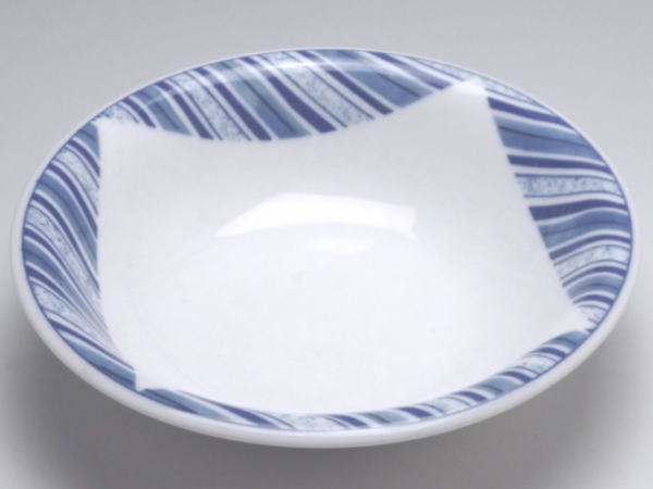 【B級品】ブルーストライプ リムボール(φ171) [普段使いの食器]