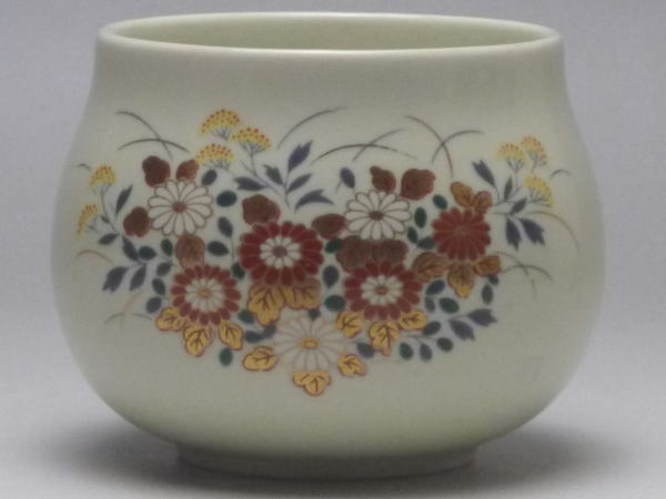 【B級品】金彩菊絵 腰張り小鉢(φ83) [普段使いの食器]