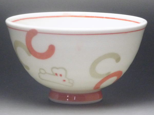 なごみ（赤）　かるーいお茶碗（小平）　[普段使いの食器]