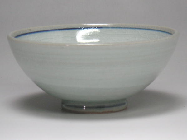 Rice Bowls - 薄緑ウズ土物茶碗（中平）　[普段使いの食器]