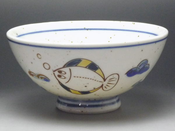 ヒラメ　ご飯茶碗（中平）　[普段使いの食器]